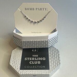 Bomb party Sterling Silver CZ Necklace